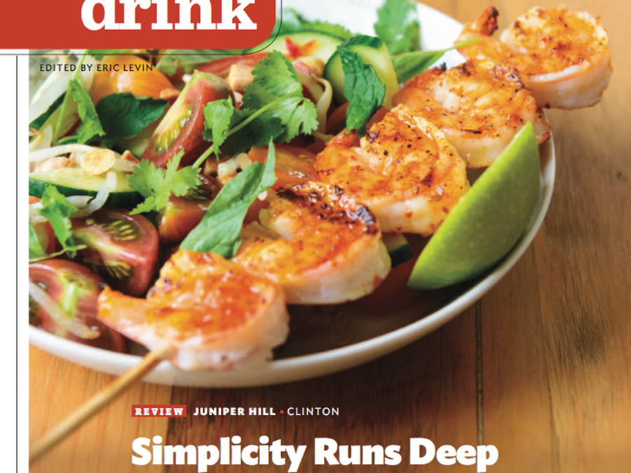 eat & drink article lead-in (grilled shrimp on skewers)